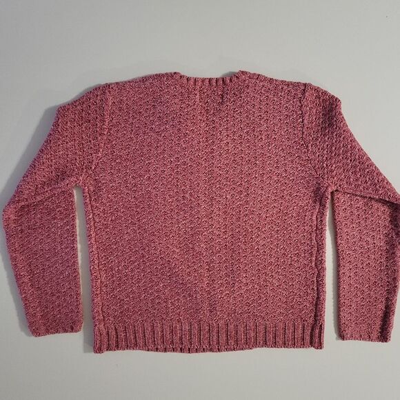 Cabela's Women's Red Marbled Cable-knit V-neck Pullover Long Sleeve Sweater - Picture 10 of 11